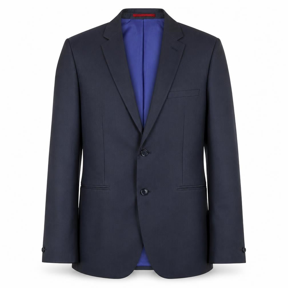Front view of Ventuno 21 men’s black polyester jacket blazer, size 38