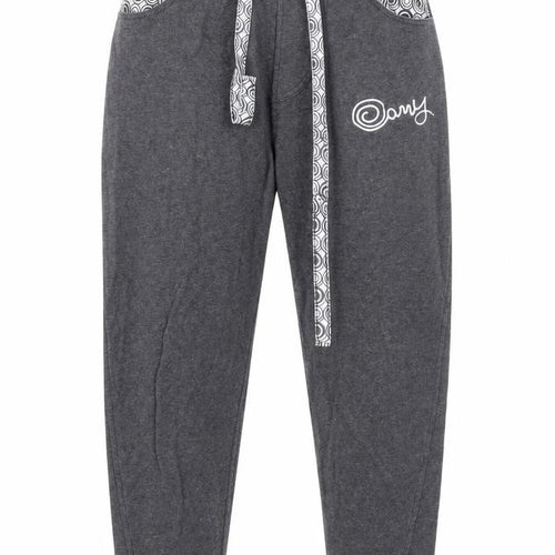 Amy Womens Grey Cotton Sweatpants Trousers Size S L23 in Regular Drawstring