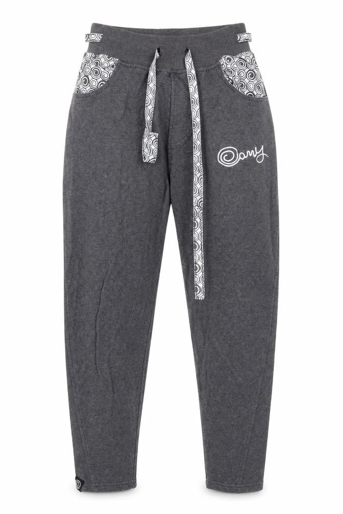 Amy Womens Grey Cotton Sweatpants Trousers Size S L23 in Regular Drawstring