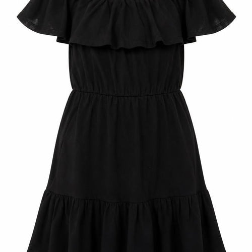 ASOS Womens Black 100% Cotton Fit & Flare Size 6 Off the Shoulder Pullover