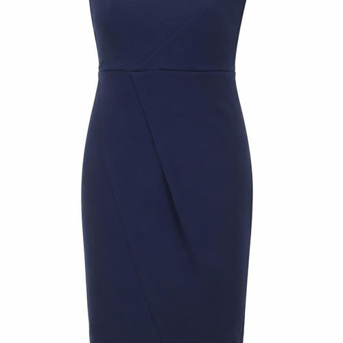 Missguided Womens Blue Polyester Pencil Dress Size 8 Off the Shoulder Zip - Asymmetric