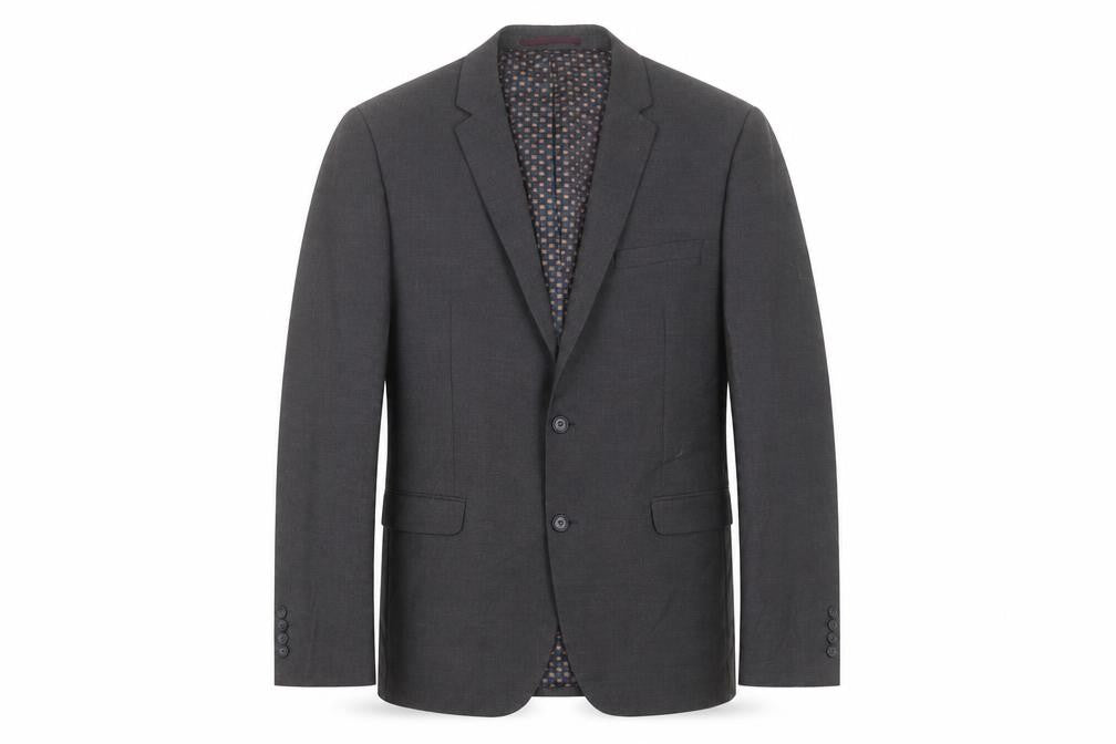 Front view of Next men’s grey polyester jacket suit jacket, size 44