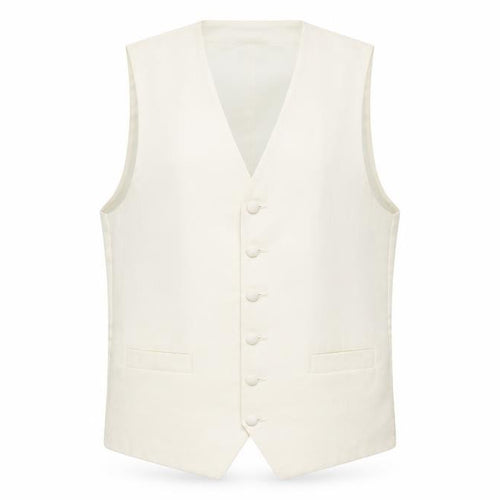 Heirloom Collectibles Mens Ivory Polyester Jacket Suit Waistcoat Size 38