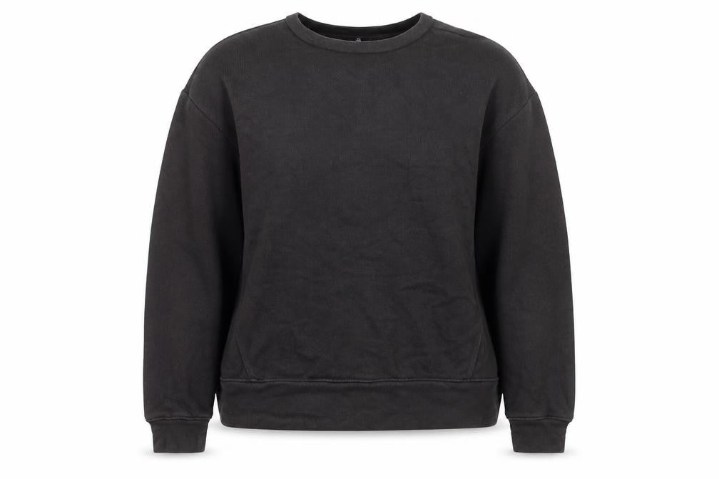 Front view of Zara women’s black cotton pullover sweatshirt, size L, pullover