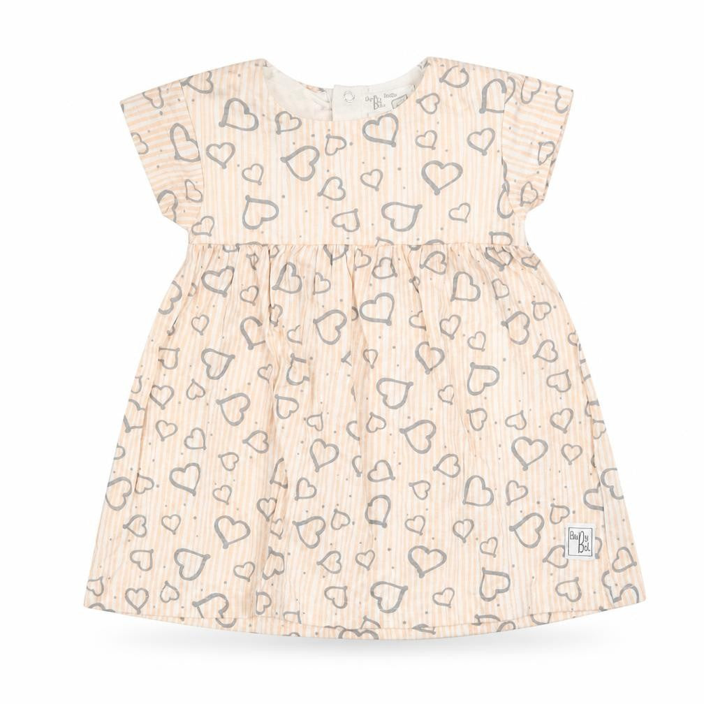 BabyBol Baby Pink Geometric 100% Cotton Fit & Flare Size 24 Months Round Neck Snap