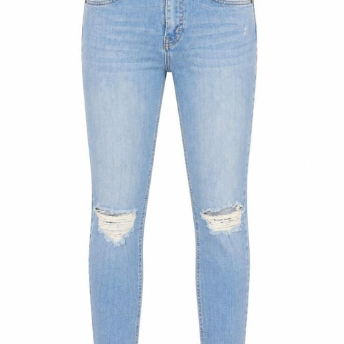 Topshop Womens Blue Cotton Skinny Jeans Size 25 in L28 in Regular Zip
