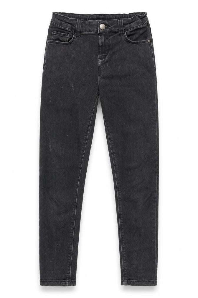 Denim & Co. Girls Black Cotton Skinny Jeans Size 10-11 Years L25 in Regular Zip
