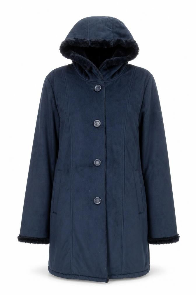 Front view of Gabriella Vicenza women’s blue jacket, size UK 12, button