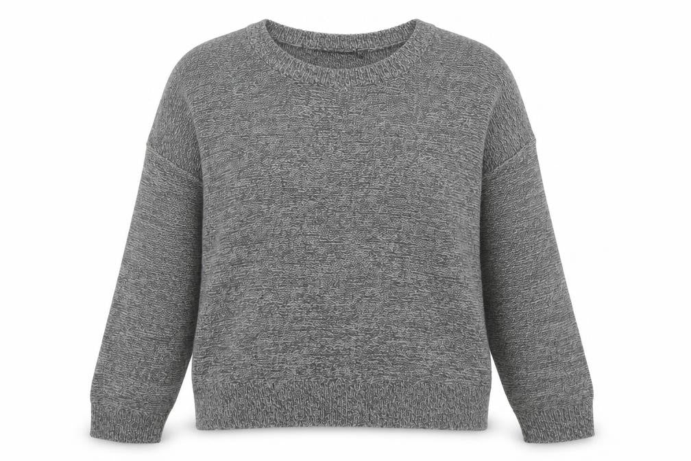 Brave Soul Womens Grey Round Neck Acrylic Pullover Jumper Size L