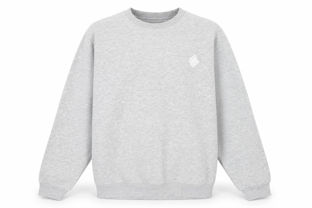 Front view of Enzo men’s grey cotton pullover sweatshirt, size M