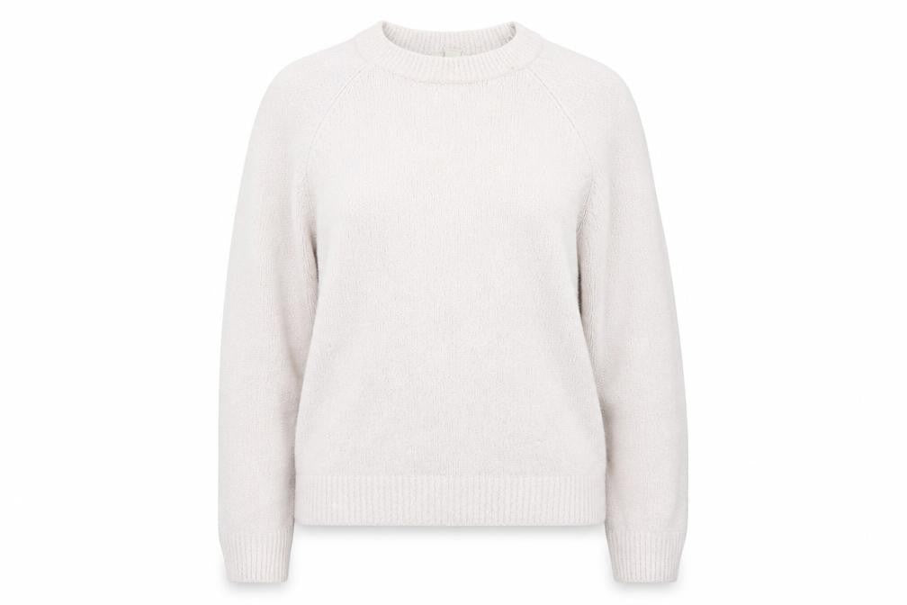 Front view of H&M women’s pink round neck cotton jumper, size XS