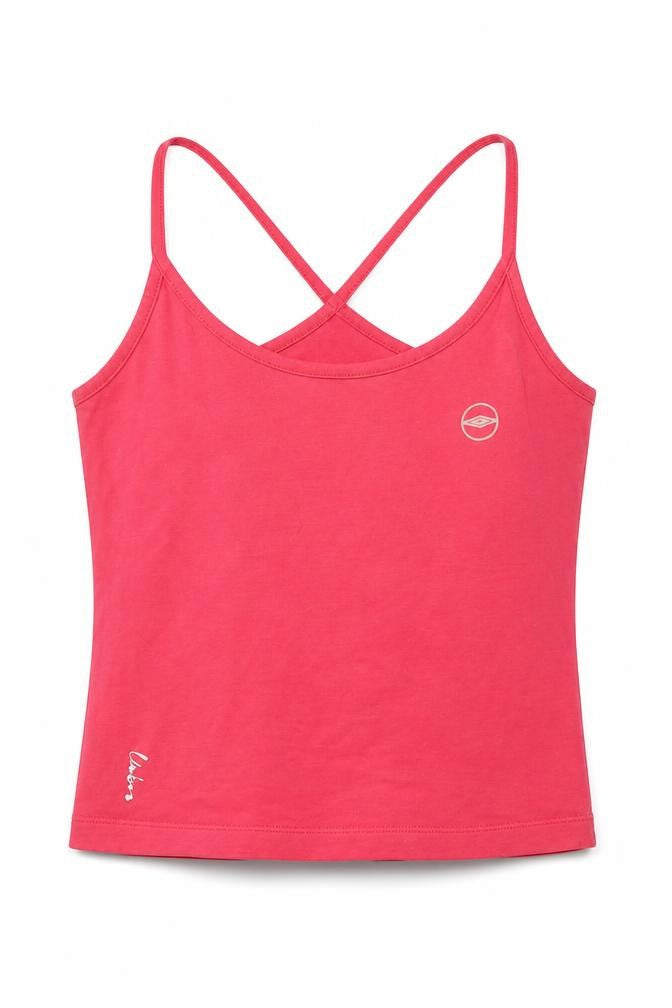 Umbro Womens Pink Cotton Cropped Tank Size 8 Scoop Neck