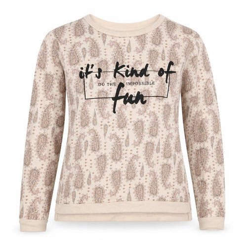 EDC Womens Beige Paisley Cotton Pullover Sweatshirt Size M Pullover - Do the Impossible, it's kind of Fun