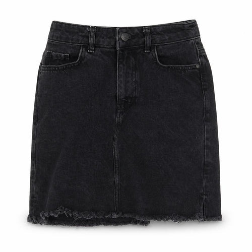 New Look Womens Black Cotton A-Line Skirt Size 8 Zip