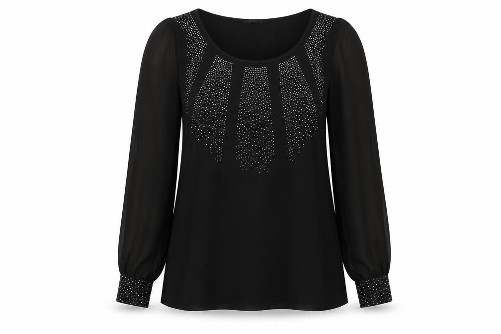 Marks & Spencer Womens Black Polyester Basic Blouse Size 10 Scoop Neck