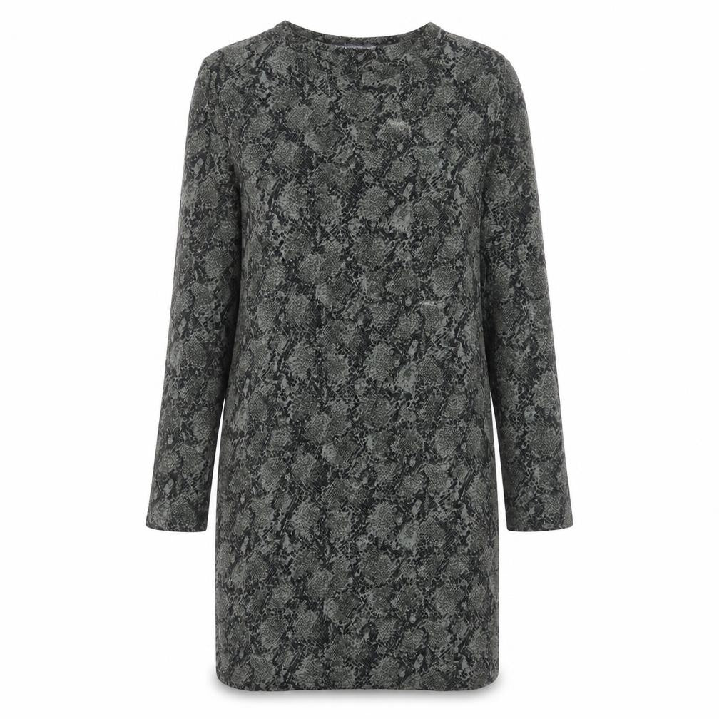 Marks and Spencer Womens Green Animal Print Viscose Shift Size 8 Round Neck Pullover - Snake Print