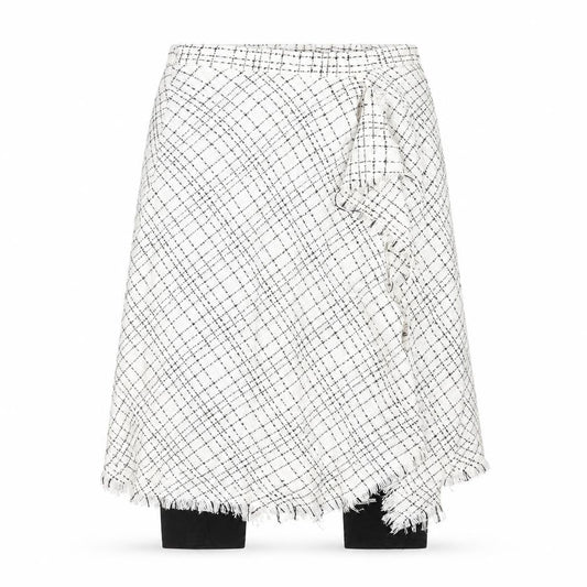 Front view of Zara women’s white geometric cotton skort, size S
