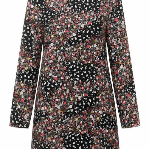 Marks and Spencer Womens Multicoloured Floral Viscose Fit & Flare Size 8 Round Neck Button