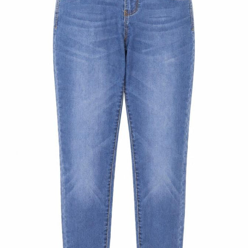 Denim & Co. Womens Blue Cotton Skinny Jeans Size 12 Regular Zip