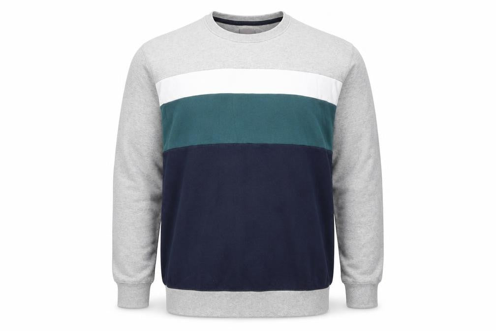 Front view of A-Frame men’s grey cotton pullover sweatshirt, size XL