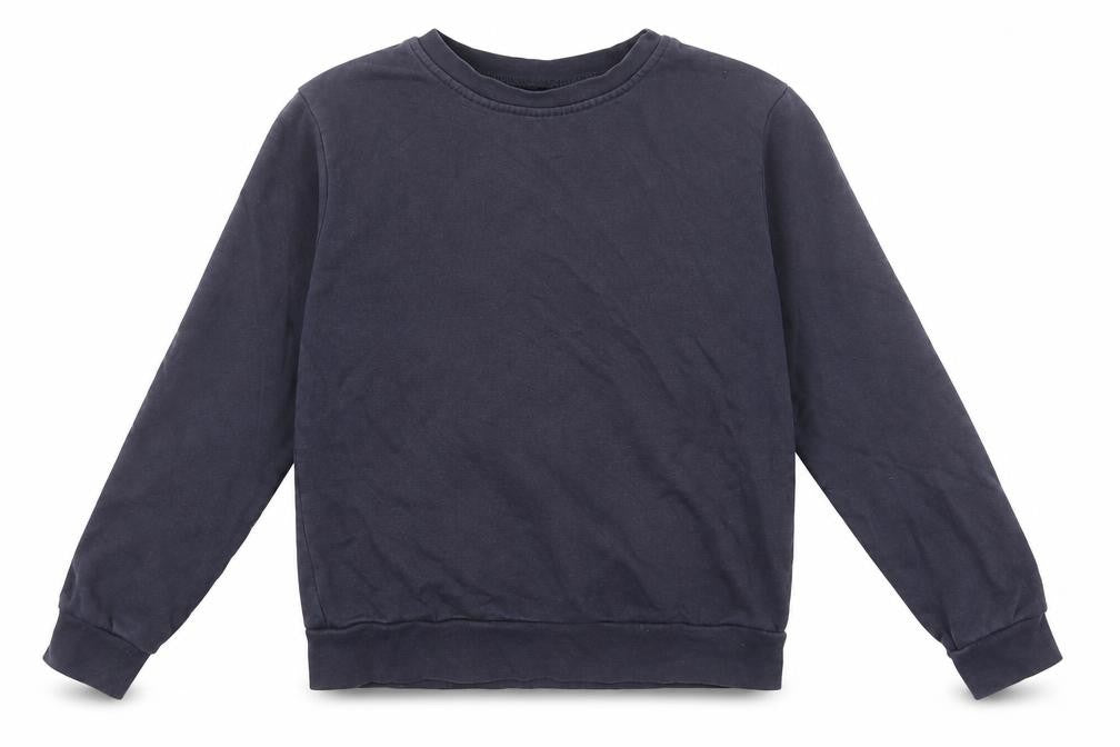 Front view of George boys’ blue cotton pullover sweatshirt, size 9-10, years pullover