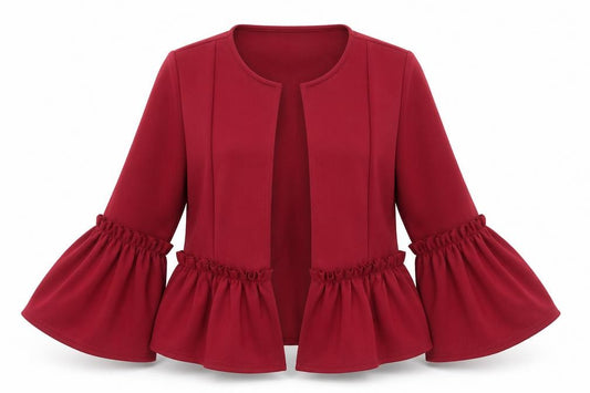 Front view of Cameo Rose women’s red jacket, size UK 10