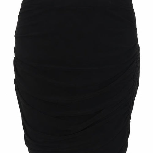 PRETTYLITTLETHING Womens Black Polyester Straight & Pencil Skirt Size 8 - Ruched