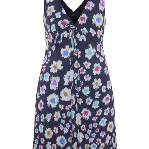 Great Plains Womens Purple Geometric Viscose Slip Dress Size L V-Neck Pullover