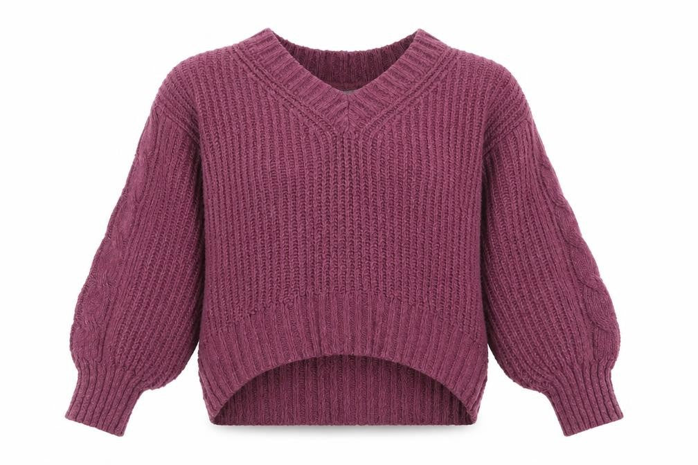 SO Womens Purple V-Neck Polyester Pullover Jumper Size S