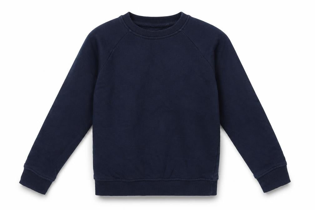 Front view of Next boys’ blue cotton pullover sweatshirt, size 8, years pullover