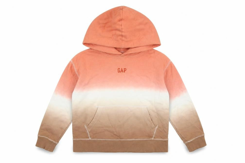 Front view of Gap girls’ multicoloured cotton pullover hoodie, size 8, years pullover