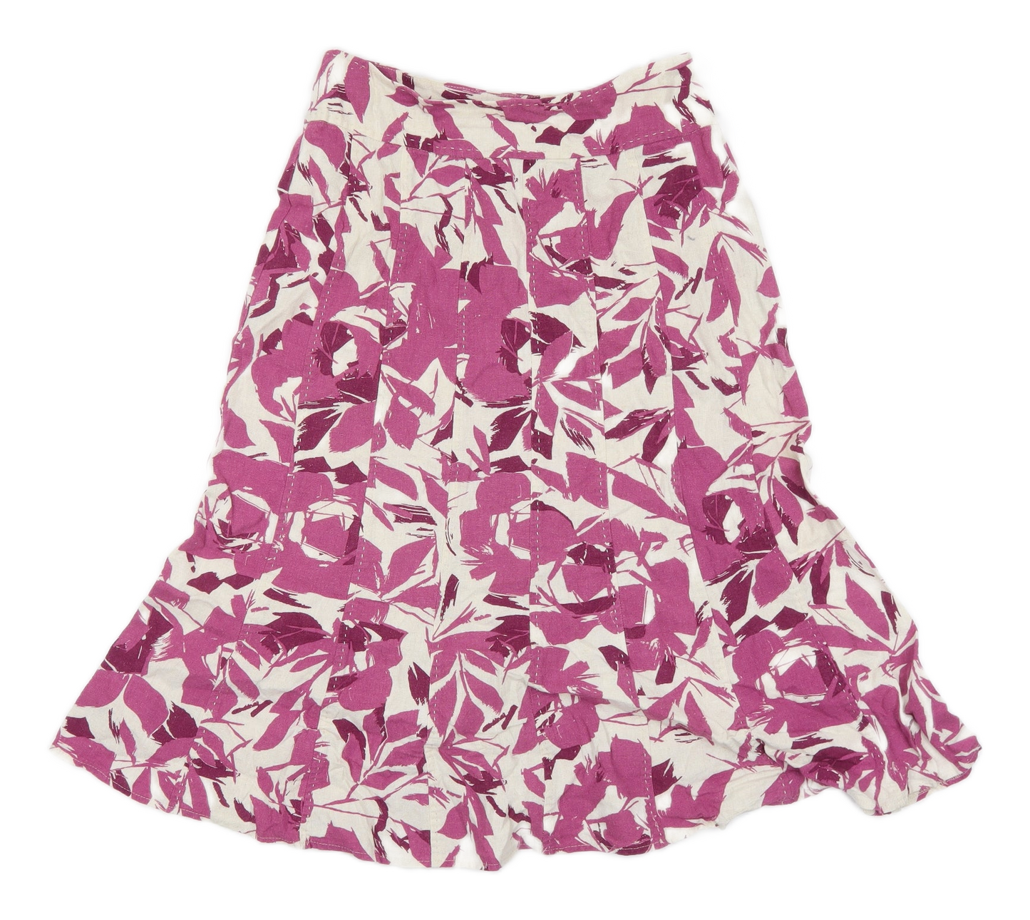 EWM Womens Multicoloured Floral Linen Trumpet Set Size 10 Zip