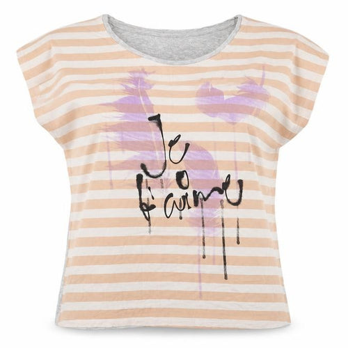 Limited Womens Multicoloured Striped Viscose Basic T-Shirt Size 16 Round Neck - Je T'aime