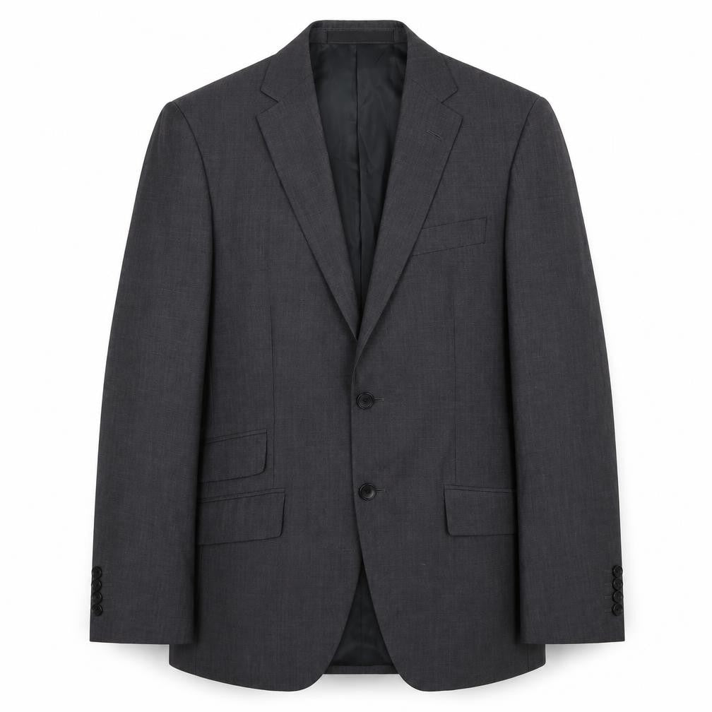 Front view of Marks & Spencer men’s grey polyester jacket blazer, size M