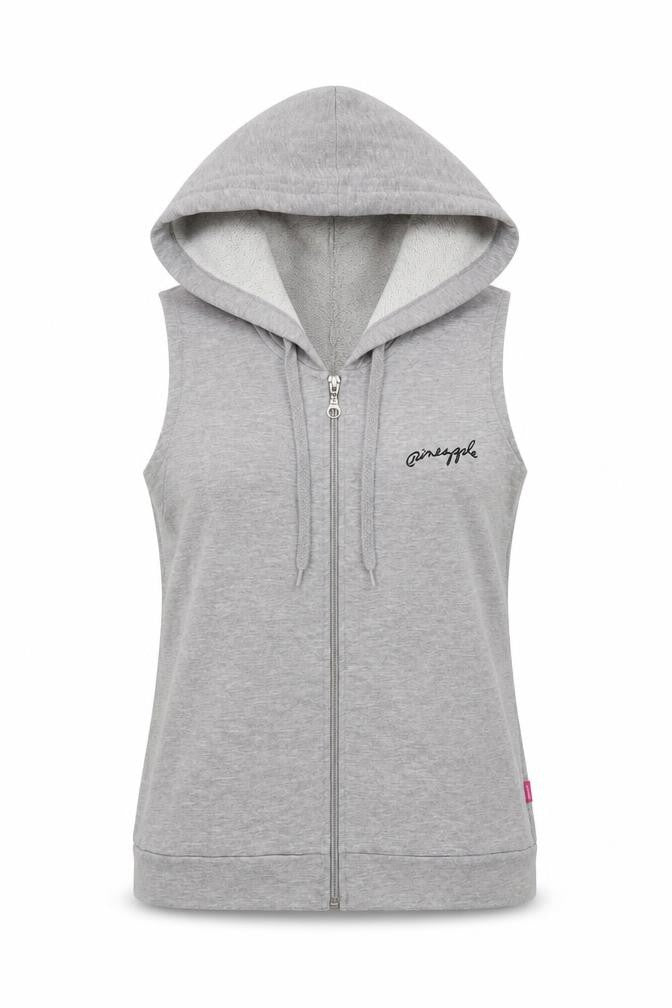 Front view of Debenhams women’s grey cotton full zip sweatshirt, size UK 8, zip