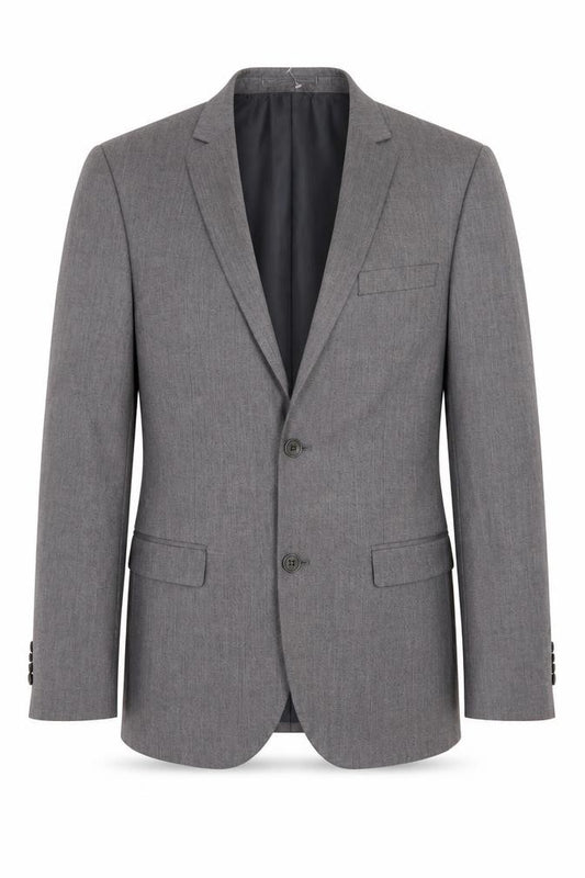 Front view of River Island men’s grey polyester jacket blazer, size 42