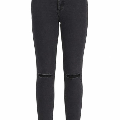 Topshop Womens Grey Cotton Straight Jeans Size 28 in Regular Zip