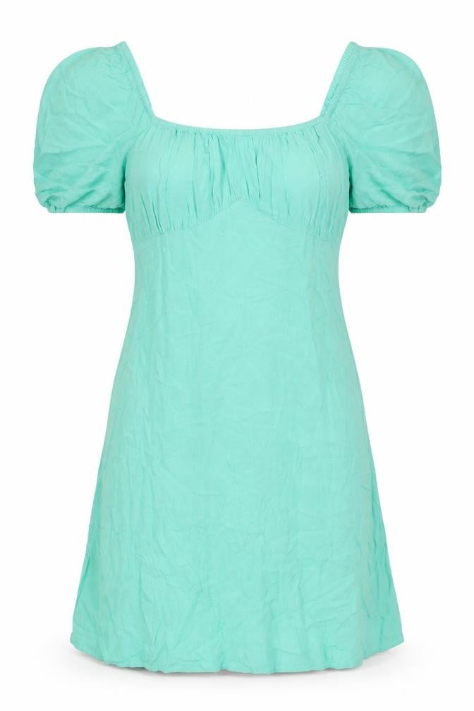 Front view of Primark women’s green viscose a-line, size UK 8, square neck pullover
