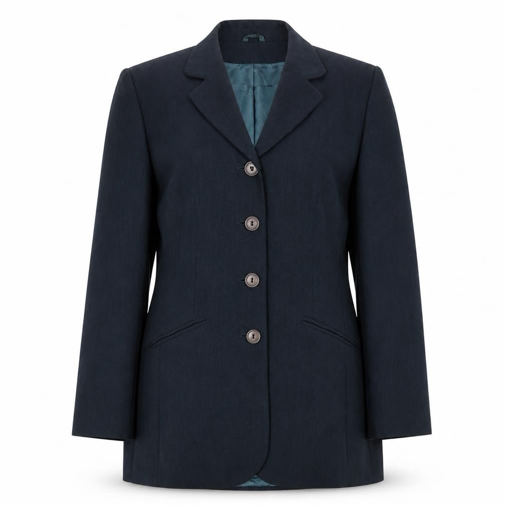 Front view of Dorothy Perkins women’s green jacket, size UK 12, button