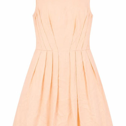 Topshop Womens Pink Polyester Fit & Flare Size 8 Boat Neck Zip