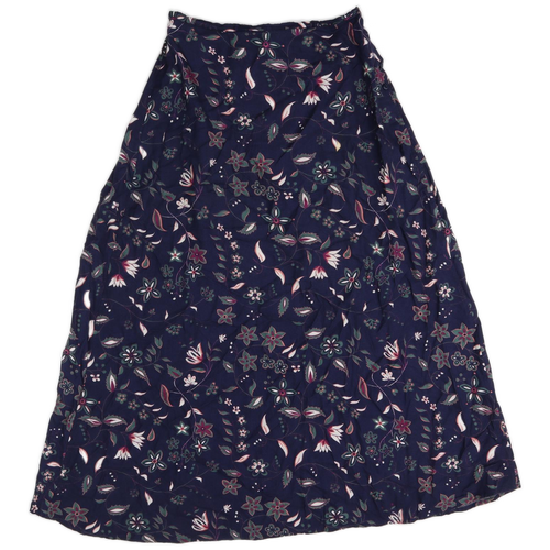 Bugle Boy Womens Blue Floral Rayon Maxi Skirt Size 10