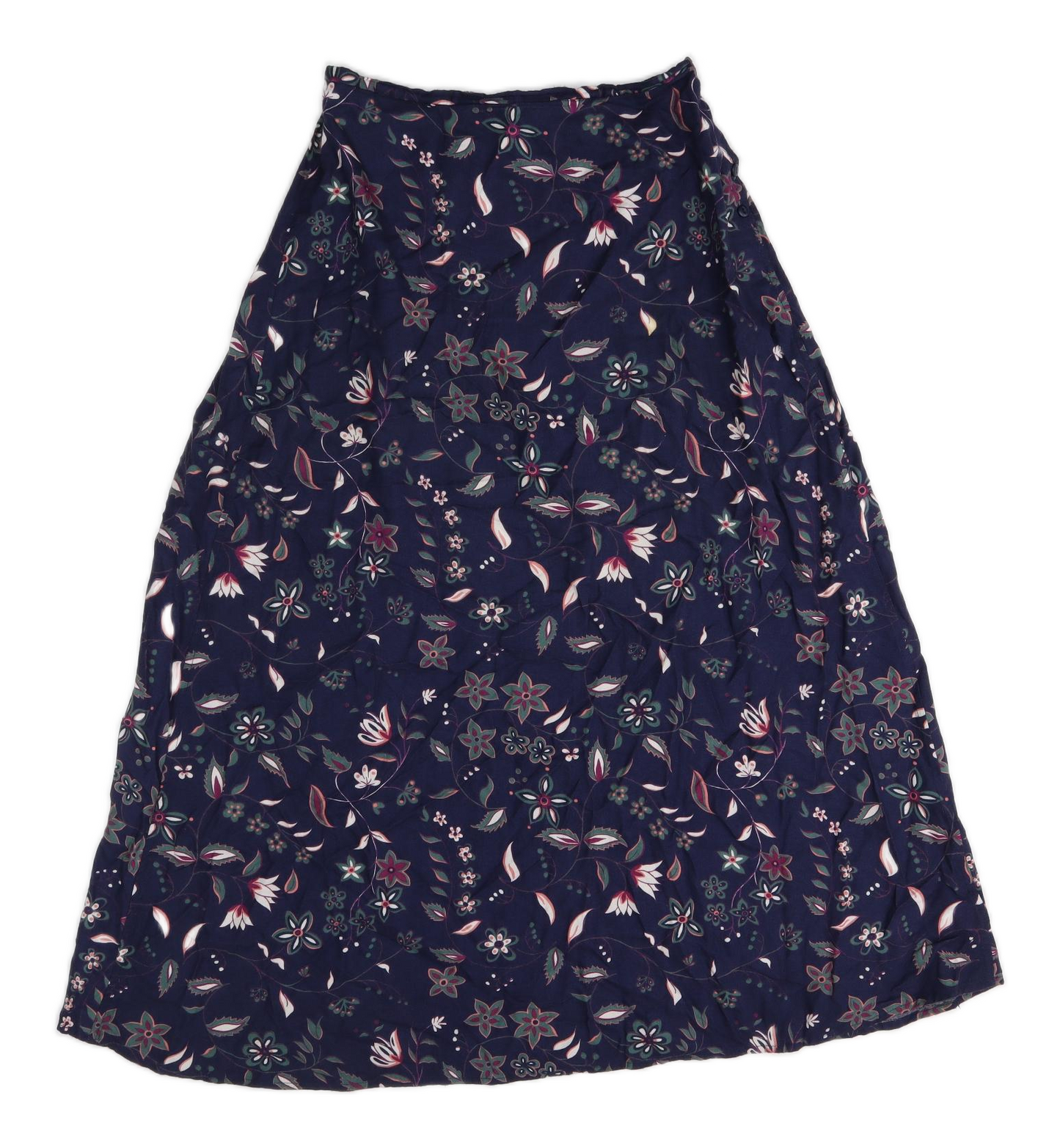 Bugle Boy Womens Blue Floral Rayon Maxi Skirt Size 10