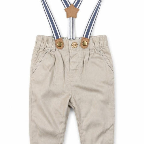 Nutmeg Boys Grey Lyocell Track Pants Trousers Size 3-6 Months Button - Suspenders
