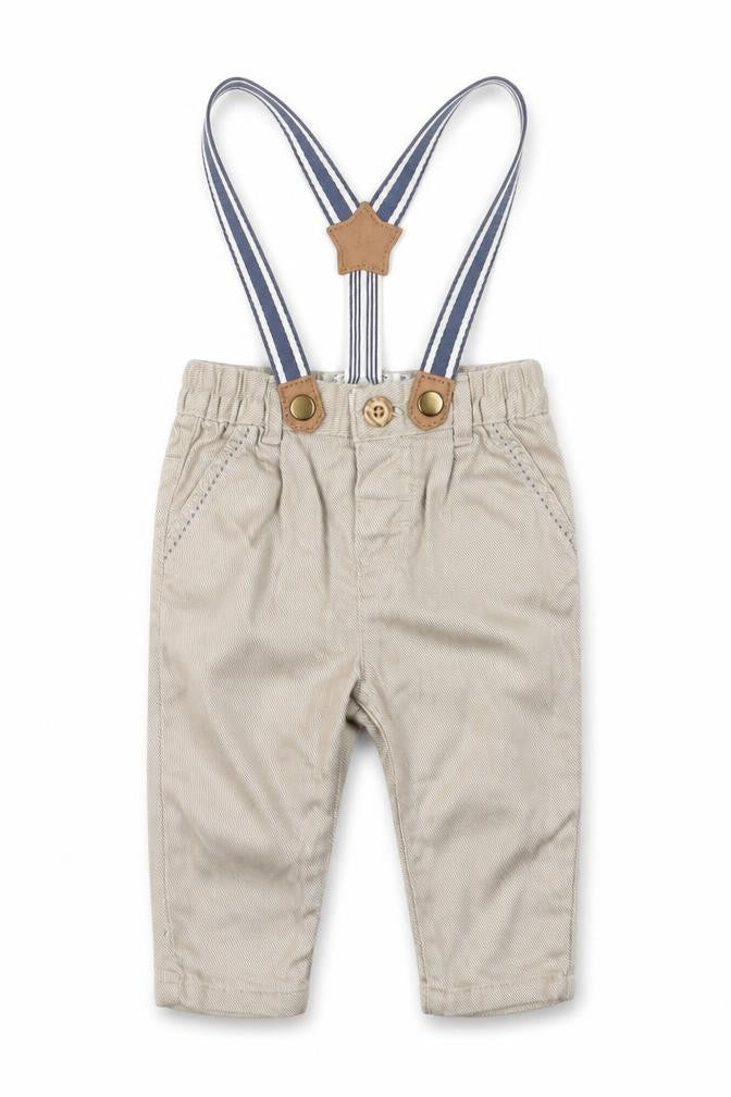 Nutmeg Boys Grey Lyocell Track Pants Trousers Size 3-6 Months Button - Suspenders