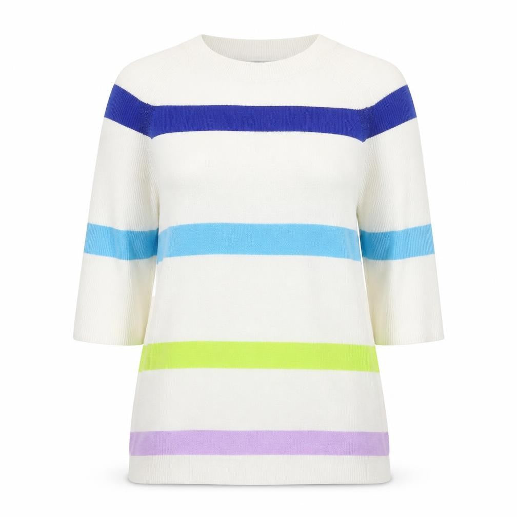 Marks and Spencer Womens Multicoloured Round Neck Striped Acrylic Pullover Jumper Size XS