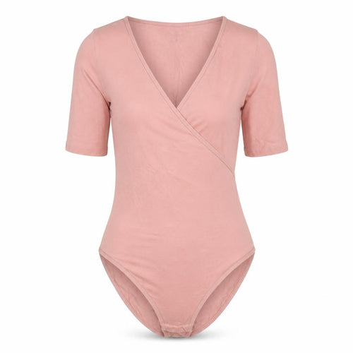 Topshop Womens Pink Cotton Bodysuit One-Piece Size 8 Snap