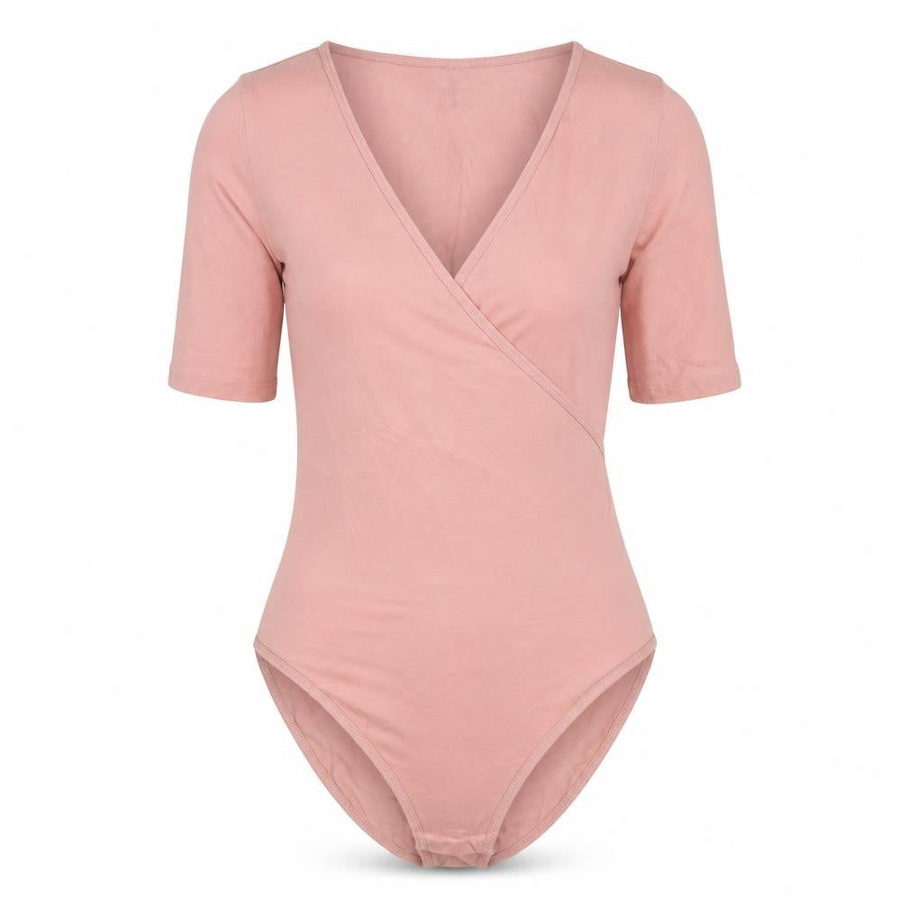 Topshop Womens Pink Cotton Bodysuit One-Piece Size 8 Snap