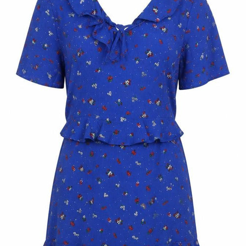 Fashion Union Womens Blue Fair Isle Polyester Mini Size 10 Scoop Neck Zip