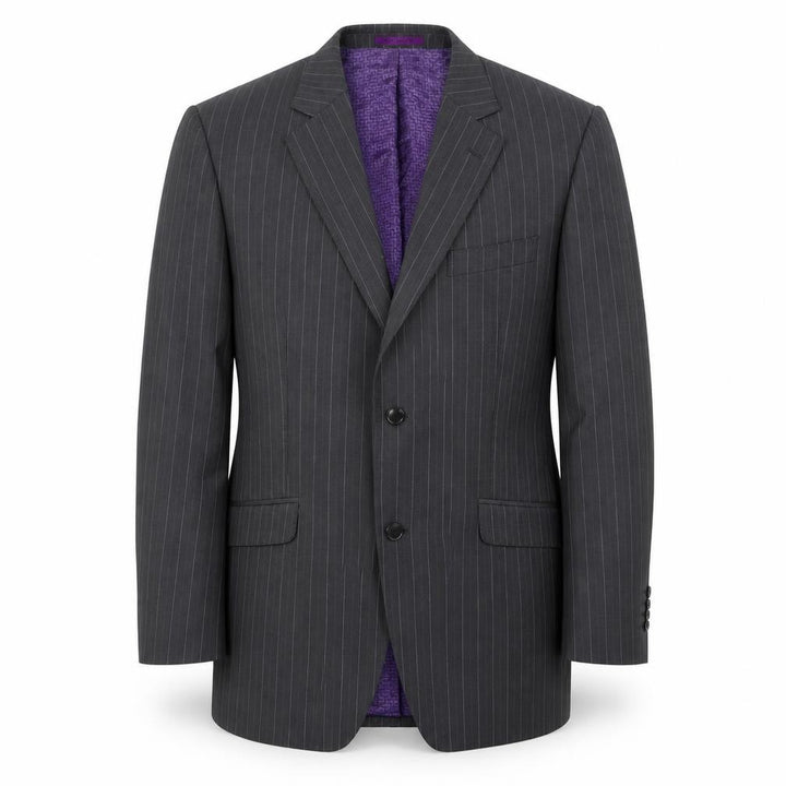 Balmain Mens Grey Striped Wool Jacket Blazer Size 44