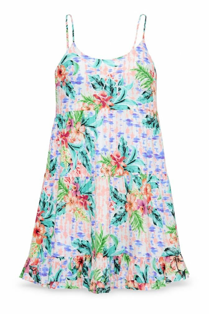 Front view of Primark women’s multicoloured floral polyester mermaid, size UK 10, round neck pullover